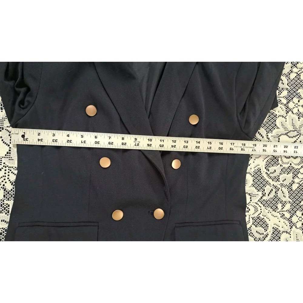 A New Day Double Breasted Blazer Size 12 Federal Blue Goldtone Buttons Lined NWT - Picture 8 of 11